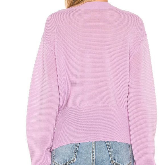 Michelle Mason Long Sleeve Twist Sweater in Lilac Sz SP - Picture 2 of 10